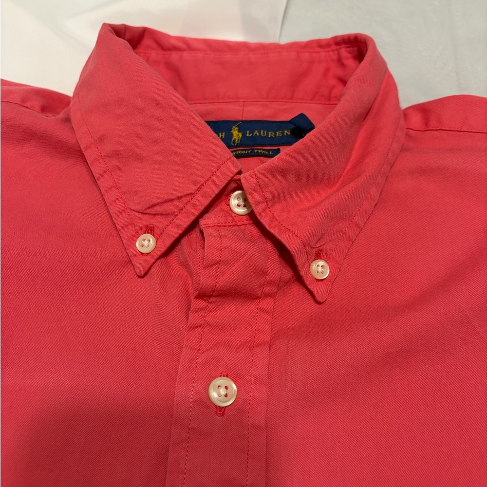 Polo by Ralph Lauren Salmon Button-Down Shirt Long Sleeve Men’s large - Picture 8 of 13